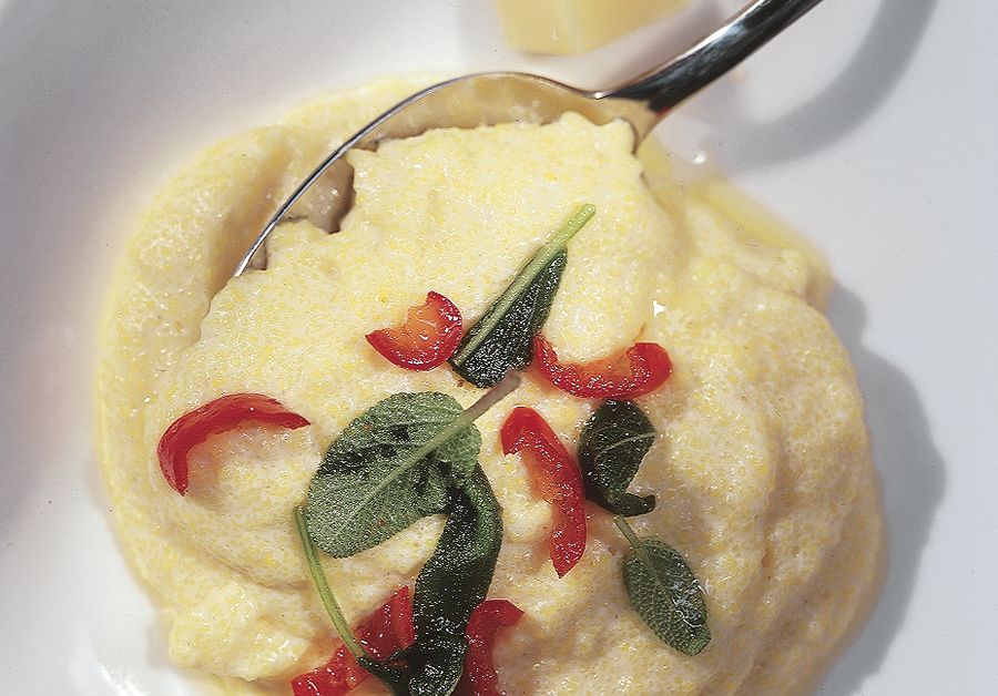 Soft polenta with sage butter