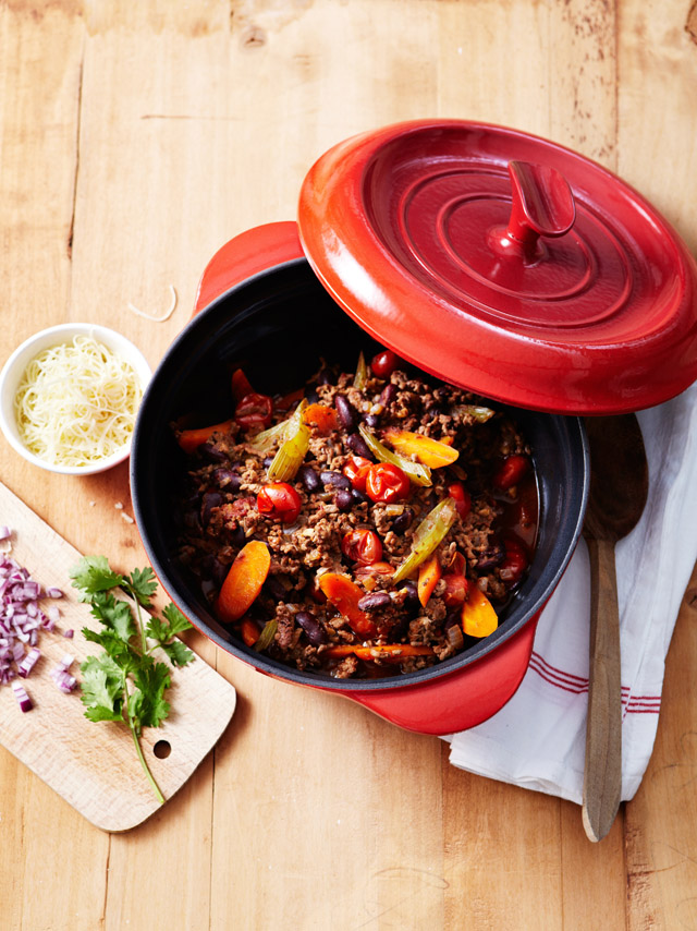 Chili con carne with Gruyère AOP