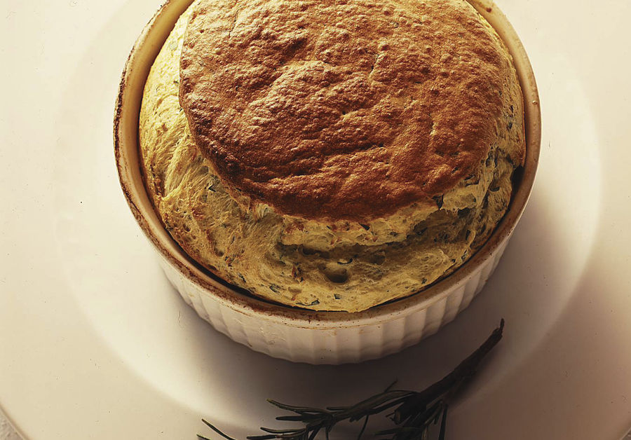 Potato soufflé with herbs