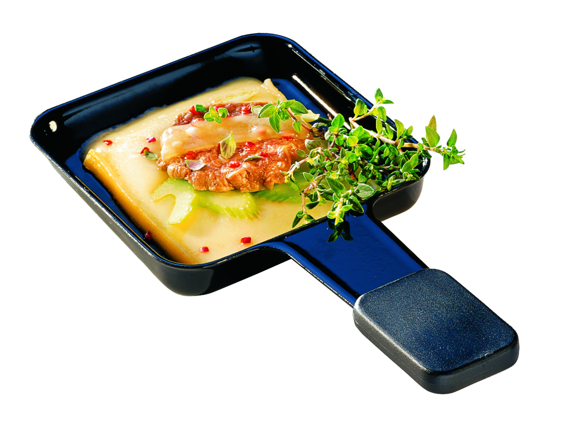 Swiss raclette with beef fillet, lemon thyme and celery