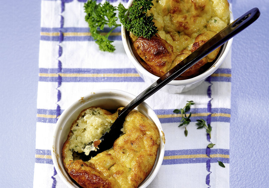 Herb and cheese soufflé