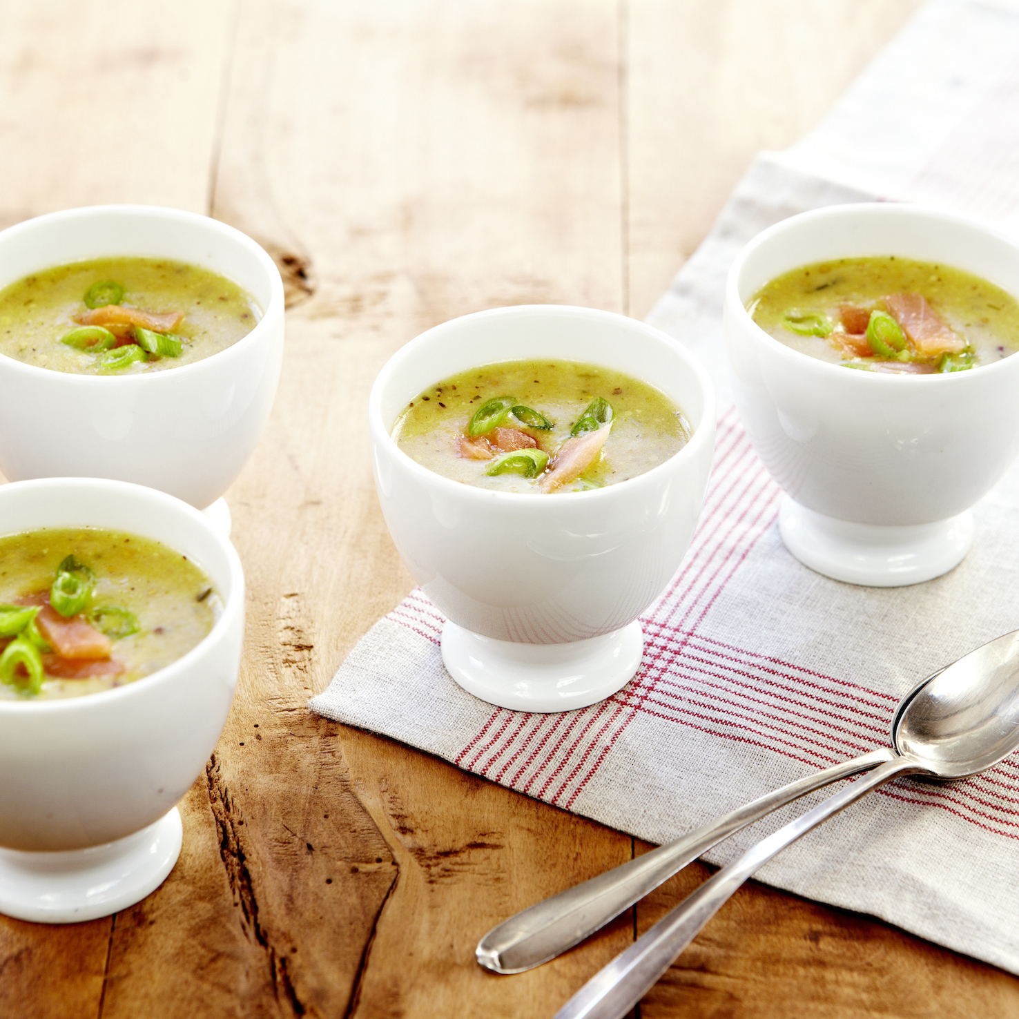 Mustard soup with Appenzeller® and smoked salmon