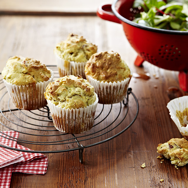 Hearty Tomme Vaudoise muffins with bacon and Emmentaler AOP