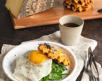 Waffles with L'Etivaz AOP & sweet potato